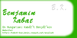 benjamin kabat business card